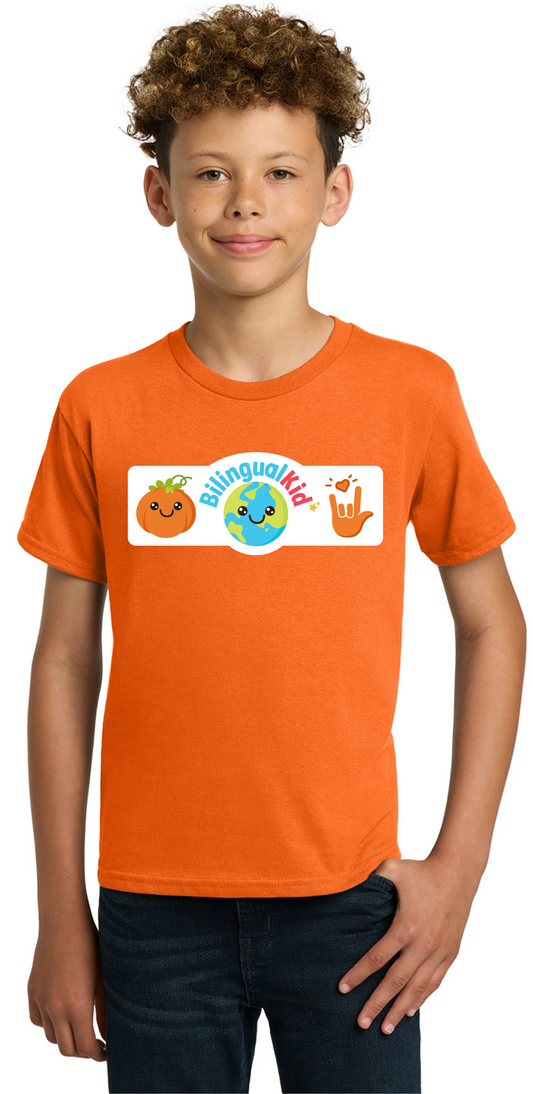 Bilingual Kid Youth Orange T-Shirt