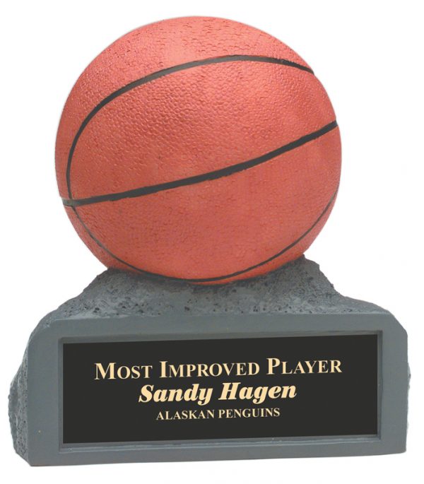 Orange Basketball Resin Trophy 4"