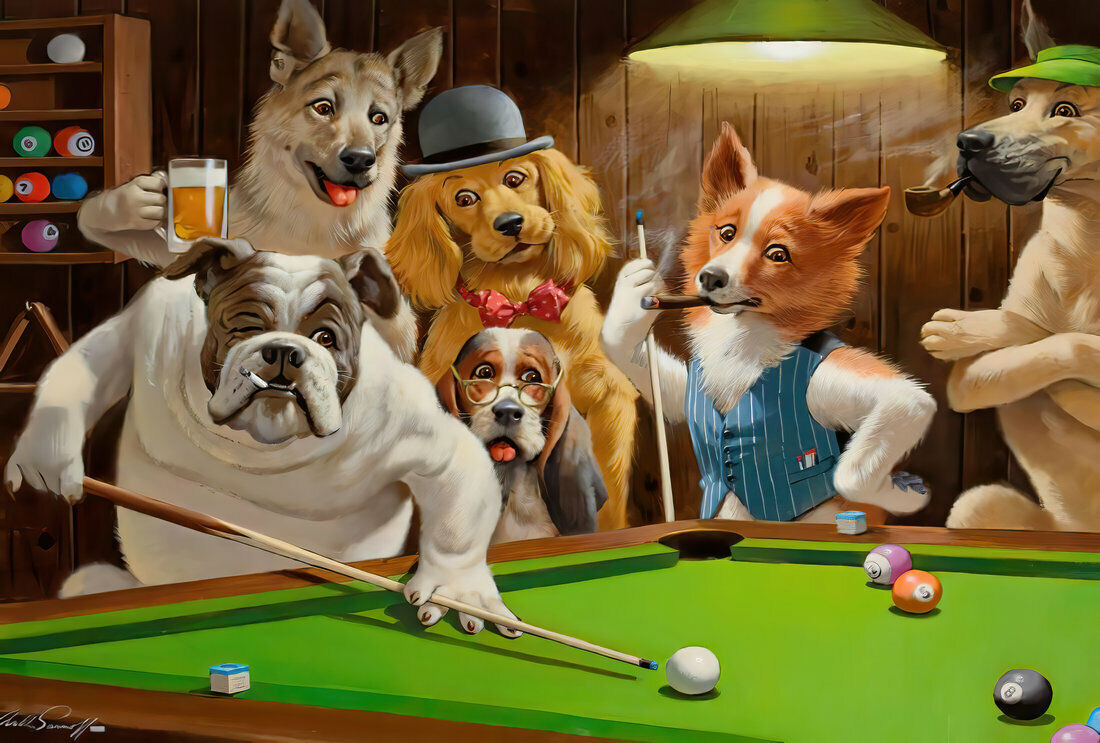 Hustler (Dogs Playing Pool)