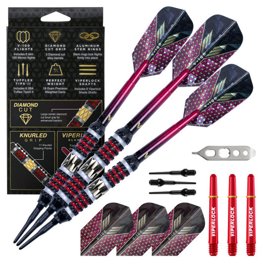Viper Wizard Red and Black Soft Tip Darts - 20g